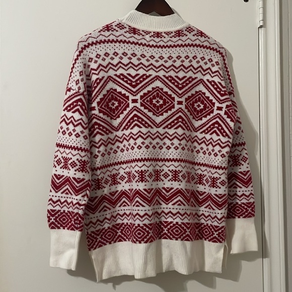LOFT Snowflake Fair Isle Tunic Sweater Size M - Picture 6 of 10
